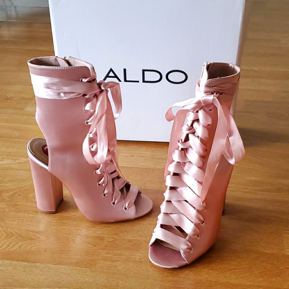 Lace Up Dusty Rose Aldo Heels